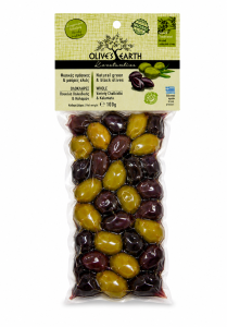 Oliwki zielone i czarne z pestką Olive's Earth 100g netto VACUM