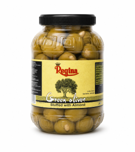 Zielone oliwki Regina nadziewane migdałem 1 kg netto