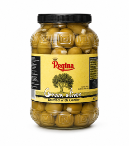 Zielone oliwki Regina nadziewane czosnkiem 1 kg netto	